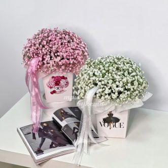 Композиция на 8 марта из гипсофилы Композиция на 8 марта из гипсофилы